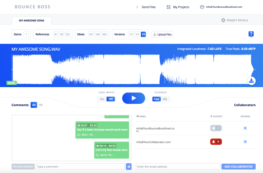Sending Audio Files with Bounce Boss