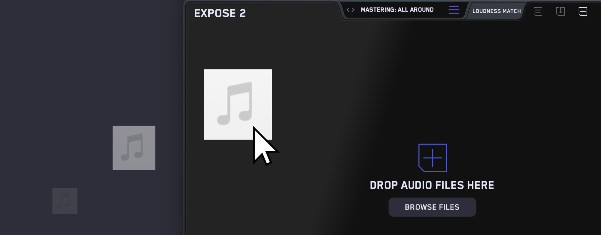 Drop your audio into EXPOSE