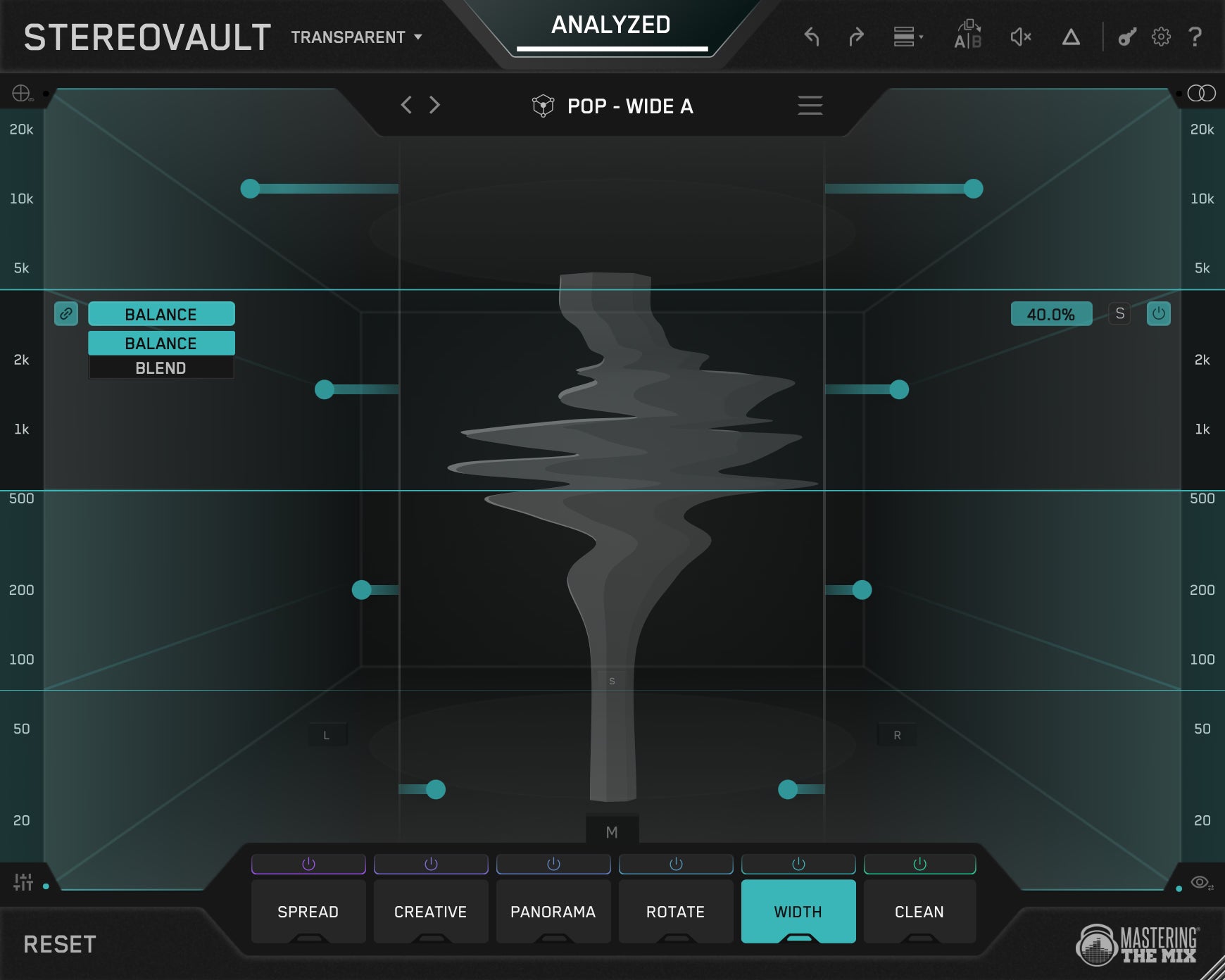 STEREOVAULT Width Modes